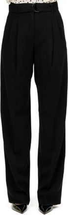 Max Mara Zwarte Vloeibare Cady Broek - Dames - Wijde Broeken - Zwart - M - Polyester - Broeken
