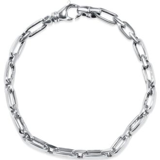 Pompeii3 Mens Round & Square Link 14k Gold (16gram) or Platinum (26gram) 5mm Bracelet 8.5