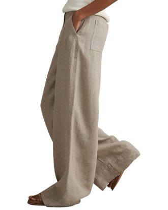 Reiss Demi Wide Leg Garment Dyed Linen Trouser