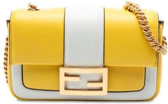 Fendi Pre-owned Baguette Schoudertas - Dames - Vintage Schoudertas - Geel - ONE Size - Leer - Vintage
