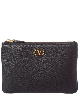 Valentino Vlogo Signature Leather Pouch