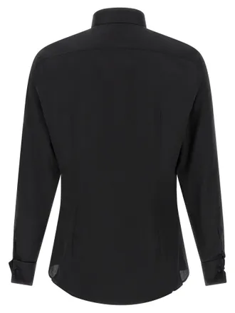 Pal Zileri Pleated Plastron Tuxedo Shirt - Black