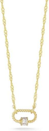 Sphera Milano Oval Lock Cubic Zirconia Pendant Necklace in Gold at Nordstrom Rack