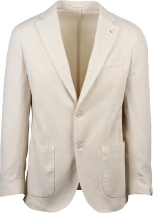 L.B.M. 1911 Classic Cut Beige Blazer with Soft Hand and Unlined Interior