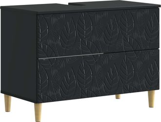 vidaXL Mueble De Lavabo Para Ba&ntilde;o Delft Negro 82 X 41 X 59 Cm Vidaxl