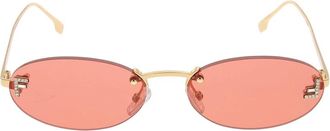 Fendi Stijlvolle Fendi Zonnebril - Dames - Zonnebrillen - Geel - ONE Size - Accessoires