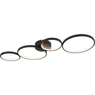 Trio Leuchten Trio Lighting - Plafoniera Led Interno Soffitto 4 Cerchi Nero Luce Variabile Rondo gd Trio