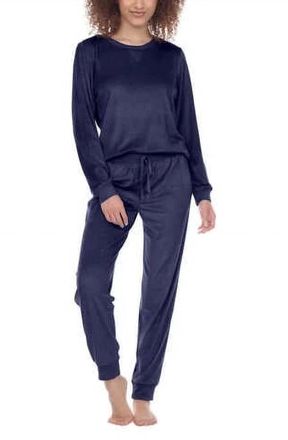 Honeydew Intimates Womens Long-Sleeve Top And Relaxed Fit Bottoms 2 Piece Set In Royal Blue