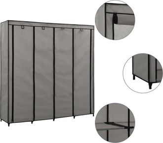 vidaXL Guardaroba con 4 Scomparti Grigio 175x45x170 cm - Vidaxl