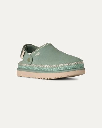 UGG Womens Goldenstar Meadow Clog in Sage Green Suede - Size UK 5