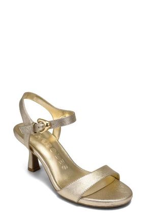 Aerosoles Divia Ankle Strap Sandal in Soft Gold Fx Saffiano at Nordstrom, Size 9.5