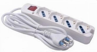 Trade Shop Trade Shop - Multipresa 4 Uscite Universali Con Interruttore Luminoso Spina 16a Cavo 3mt 80190n