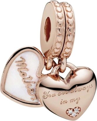 Pandora Youre Always in My Heart Split Dangle Charm - Dames - Sieraden - Roze - ONE Size - Leer - Accessoires
