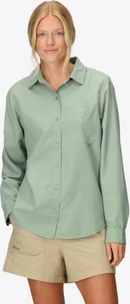 Marmot Womens Airexchange Long Sleeve Shirt In Agate Green