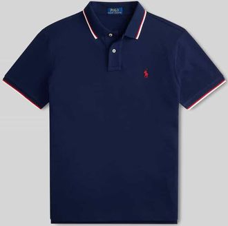 Polo Ralph Lauren Slim Fit Poloshirt aus reiner Baumwolle in Marine, Gr&ouml;&szlig;e XXL