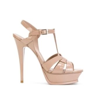 Saint Laurent Tribute 105 Patent Leather Platform Sandals