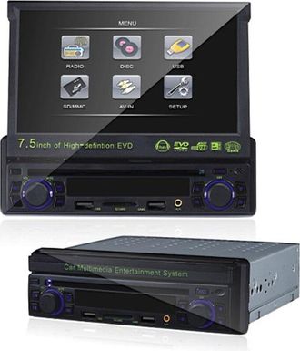 Trade Shop Trade Shop - Est&eacute;reo Dvd Radio 1 Din Desapareci&oacute; Pantalla 7.5 Radio Mp3 Aux Usb Sd Av