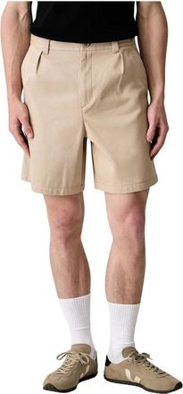 A.P.C. Gekreukte short - Heren - Korte Broeken - Beige - XL - Katoen - Korte Broeken