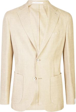 Eleventy single-breasted soft jacket - men - Linen/Flax/Wool/Silk/Elastane - 52 - Neutrals