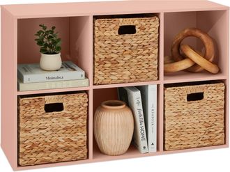 Best Choice Products 6-Cube Bookshelf, 11in Display Storage System, Organizer w/ Removable Back Panels