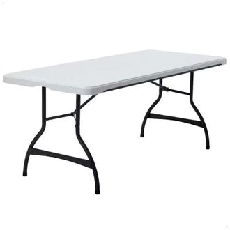 Wurko Mesa Patas Plegables 152x73 Cm, Mesa Plegable 152x75,5 Cm. -plegable Con Asa Para Transportar Y Guardar F&aacute;cilmente. -para Interior/exterior, No Necesi