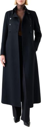 Akris Eva Virgin Wool Redingote Coat in Black at Nordstrom, Size 6