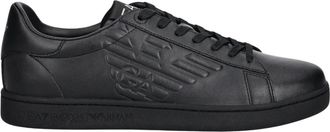 Emporio Armani Classic CC Sneakers - unisex - Sneakers - Zwart - 43 1/3 EU - Leer - Schoenen