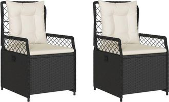 vidaXL Vidaxl - Sillones de jardín reclinables 2 uds ratán sintético negro