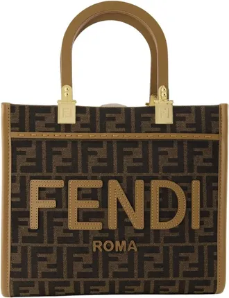 Fendi Tote Bags, female, Brown, Size: ONE SIZE Sunshine Sac for Women