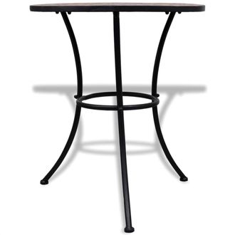 Berkfield Home Bistro Table Terracotta 60 cm Mosaic in Brown