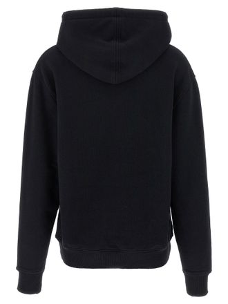 Ami Logo-Embroidered Cotton Hoodie - Black