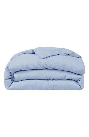 Sijo French Linen Duvet Cover in Sky at Nordstrom, Size Full