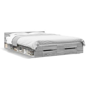 Berkfield Home Bed Frame with Drawers without Mattress Grey Sonoma 160x200 cm