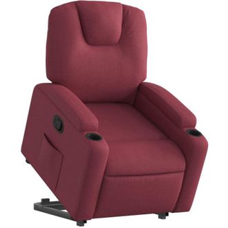 vidaXL Sill&oacute;n Reclinable Elevable Tela Rojo Tinto Vidaxl