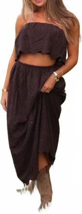 Sadie & Sage Double Vision Eyelet Skirt In Brown