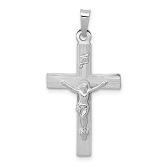 Diamond2Deal 14k White Gold INRI Crucifix Charm