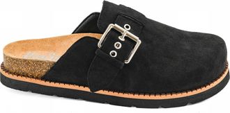 Corkys Footwear Womens Daydream Clog Shoe In Black Faux Suede