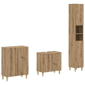 vidaXL Juego De Armarios De Ba&ntilde;o De 3 Piezas Delft Roble Artisan Vidaxl
