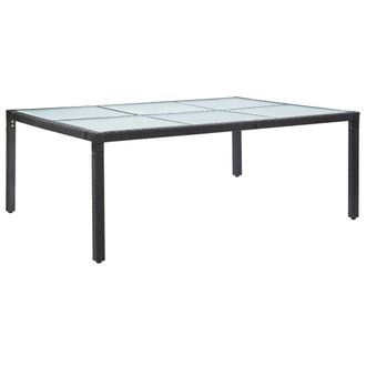 Berkfield Home Outdoor Dining Table Black 200x150x74 cm Poly Rattan | Size: 200 x 150 x 74 cm