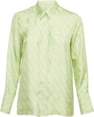 Sandro Zijden blouse met ankerprint - Groen