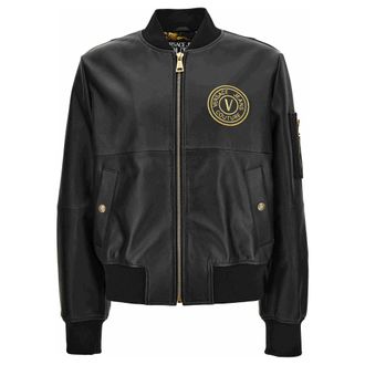 Versace Jeans Couture Leren Bomberjack - Heren - Leren en Su&egrave;de Jassen - Zwart - 2XL - Leer - Jassen