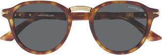 Montblanc Mb 0515S Zonnebril - Heren - Zonnebrillen - Bruin - 49 MM - Accessoires
