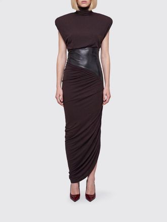 Andamane Asymmetric Jersey Sheath Mini Dress with Turtleneck