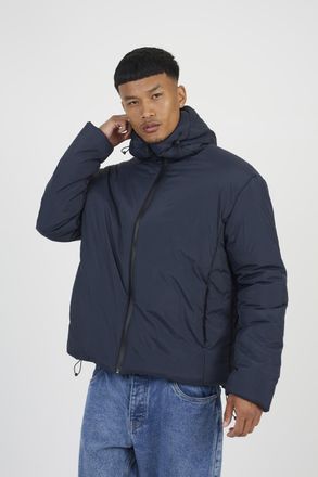 Brave Soul Mens Navy Padded Hooded Jacket - Size X-Large