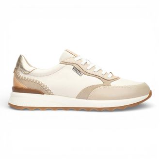 Pikolinos Pikolinos Womens Beige Leather Lace Up Sneaker Trainers Shoes - Arrecife