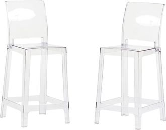Siediti Fuori e Dentro Pareja de taburetes de interior transparentes en policarbonato
