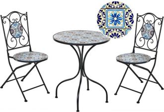 Beliani Bistro Set Folding AGGIUS Metal Black