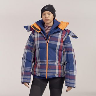 adidas ADIDAS by Stella McCartney Womens Mid Length Padded Winter Jacket - Blue Recycled Material - Size Small