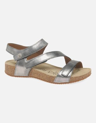 Josef Seibel Womens Tonga 25 Womens Leather Sandals - Silver - Size: 6.5