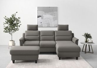 Sit&more Ecksofa »Farö L-Form« inklusive Federkern, wahlweise mit Bettfunktion und Bettkasten